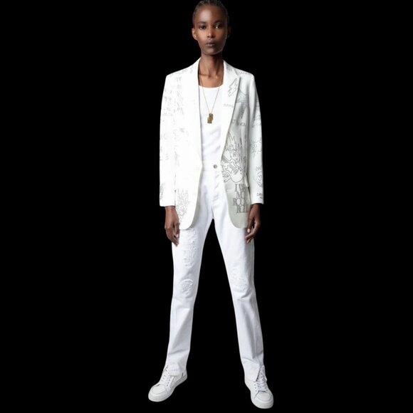 ZADIG & VOLTAIRE EMBROIDERED EMBELLISHED BLAZER SIZE M/L NEW - Picture 1 of 9
